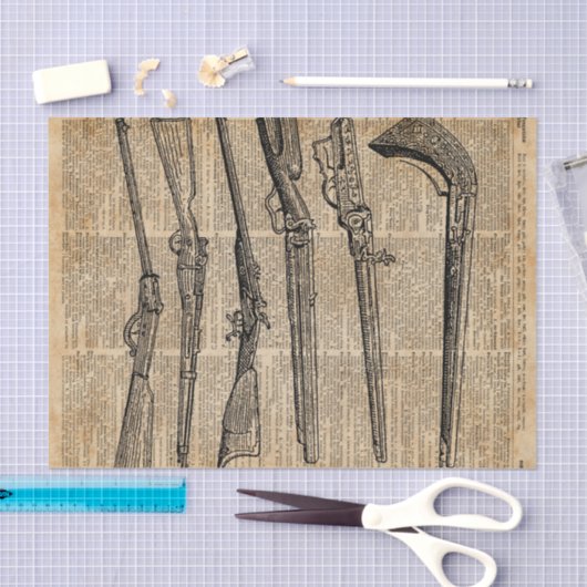 wapens Antiek Pistolen dictionary Art Tissuepapier (Craft)