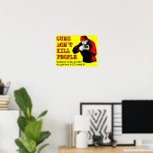 Wapens doden geen mensen Funny Poster Bord (Thuiskantoor)