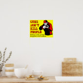 Wapens doden geen mensen Funny Poster Bord (Keuken)