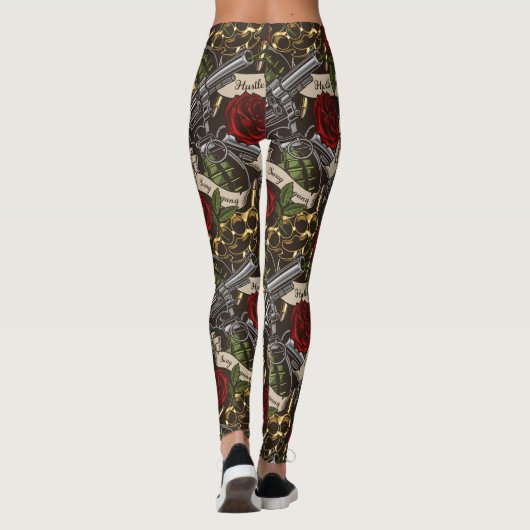 Wapens en Bloemen Leggings (Achterkant)