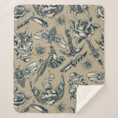 Wapens en rozen sherpa deken (Voorkant)