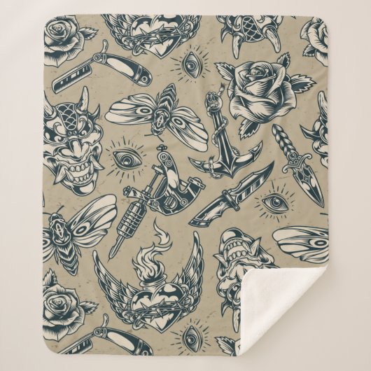 Wapens en rozen sherpa deken (Voorkant)