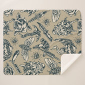 Wapens en rozen sherpa deken (Voorkant (horizontaal))