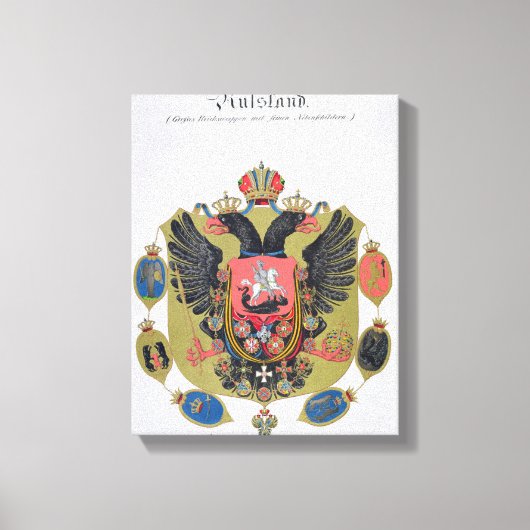Wapens en schild van de staat Imperial Russia, f Canvas Afdruk (Voorkant)