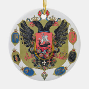 Wapens en schild van de staat Imperial Russia, f Keramisch Ornament
