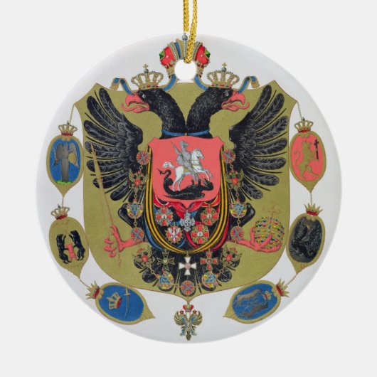 Wapens en schild van de staat Imperial Russia, f Keramisch Ornament (Voorkant)