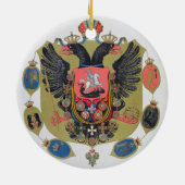 Wapens en schild van de staat Imperial Russia, f Keramisch Ornament (Achterkant)