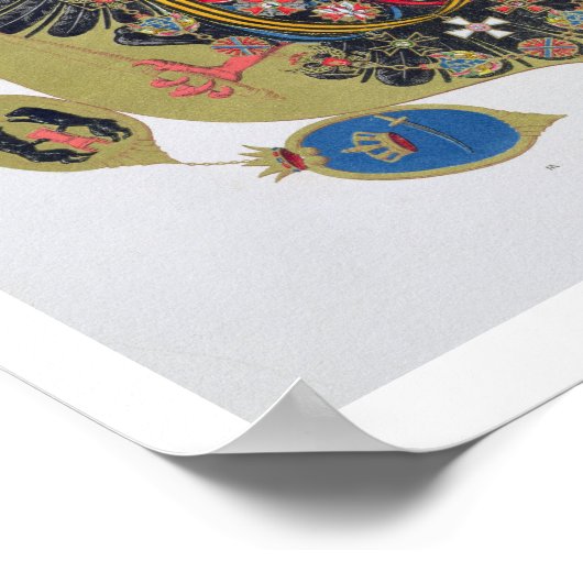 Wapens en schild van de staat Imperial Russia, f Poster (Hoek)