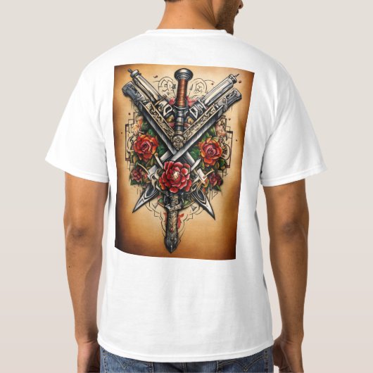 Wapens tattoo ontwerp T-Shirt (Achterkant)