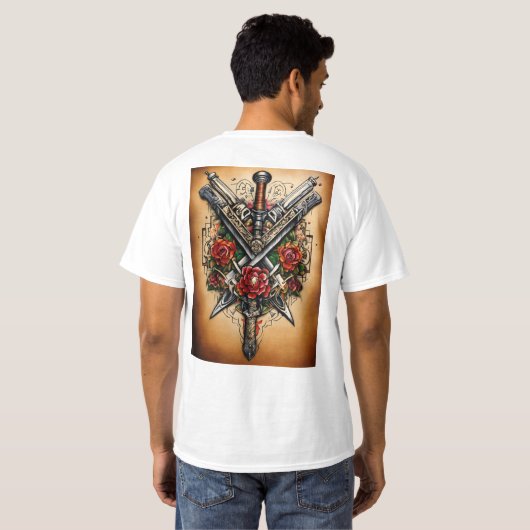 Wapens tattoo ontwerp T-Shirt (Achterkant volledig)