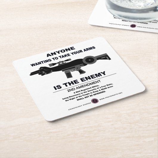 Wapens - tweede amendement kartonnen onderzetters (Schuin)