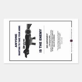 Wapens - tweede amendement rechthoekige sticker