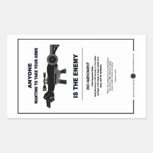 Wapens - tweede amendement rechthoekige sticker