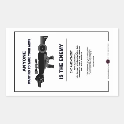 Wapens - tweede amendement rechthoekige sticker (Voorkant)