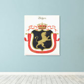 Wapens van de Belgische Koninklijke Familie, van e Canvas Afdruk (Insitu (Houten vloer))