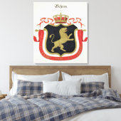 Wapens van de Belgische Koninklijke Familie, van e Canvas Afdruk (Insitu (Slaapkamer))