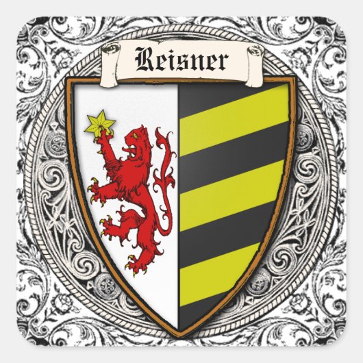 Wapens van de familie Reisner (Baden-Württemberg) Vierkante Sticker (Voorkant)