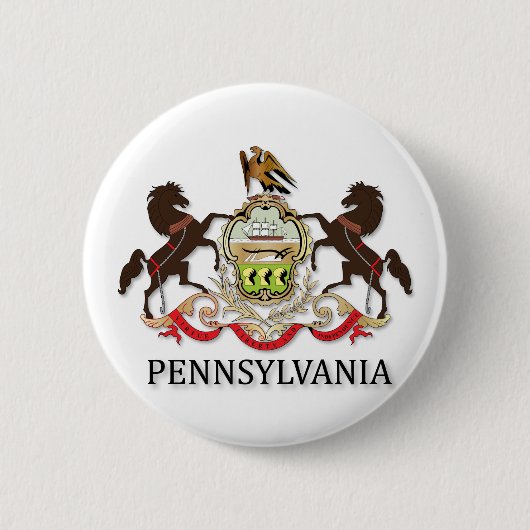 Wapens van de staat Pennsylvania Ronde Button 5,7 Cm (Voorkant)