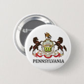 Wapens van de staat Pennsylvania Ronde Button 5,7 Cm (Voorkant /achterkant)