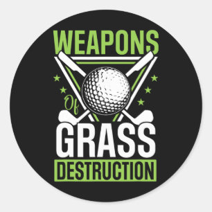 Wapens Van Gr Vernietiging Grappige Golfclubs Sarc Ronde Sticker