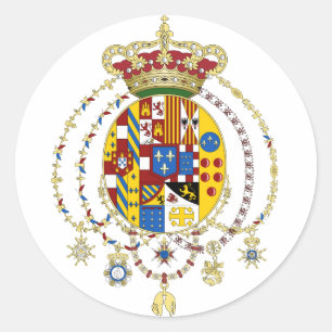Wapens van muntstukken Koninkrijk van twee Sicilië Ronde Sticker