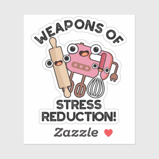 Wapens van Stress Reductie Grappige Bakpen Pun Sticker (Vel)