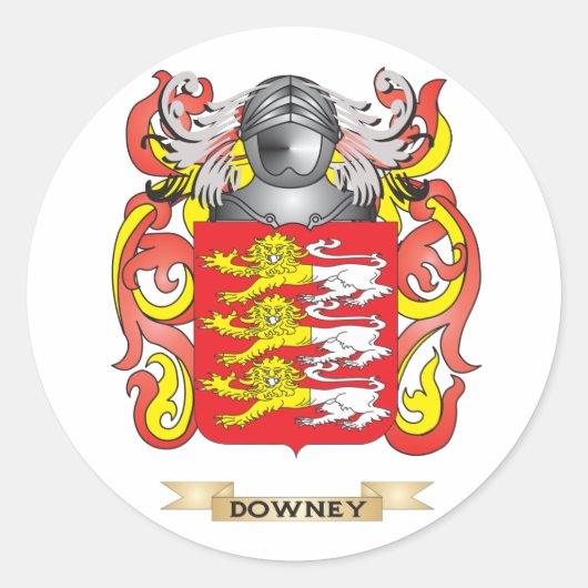 Wapenschild Downey Ronde Sticker (Voorkant)