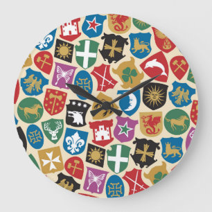 Wapenschild: Heraldische achtergrond. Grote Klok