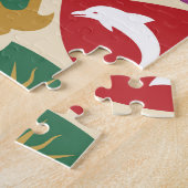 Wapenschild: Heraldische achtergrond. Legpuzzel (Zijkant)