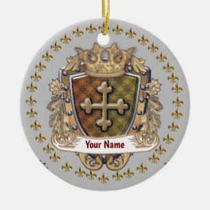 Wapenschild Kroon Familiewapen Naam ornament