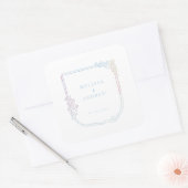 Wapenschild lijst - pastel vierkante sticker (Envelop)