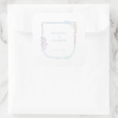 Wapenschild lijst - pastel vierkante sticker (Tas)