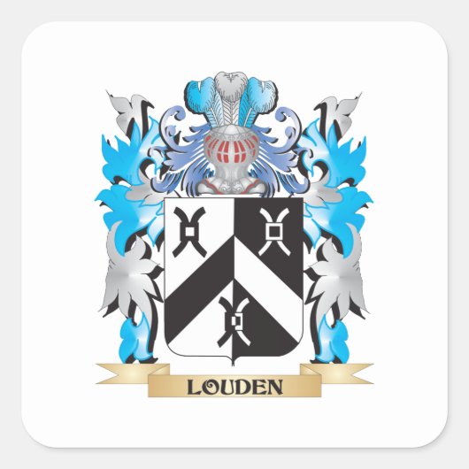Wapenschild Louden - Family Crest Vierkante Sticker (Voorkant)