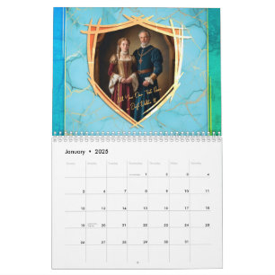 Wapenschild met uw foto Middeleeuws 2025 cadeau Kalender