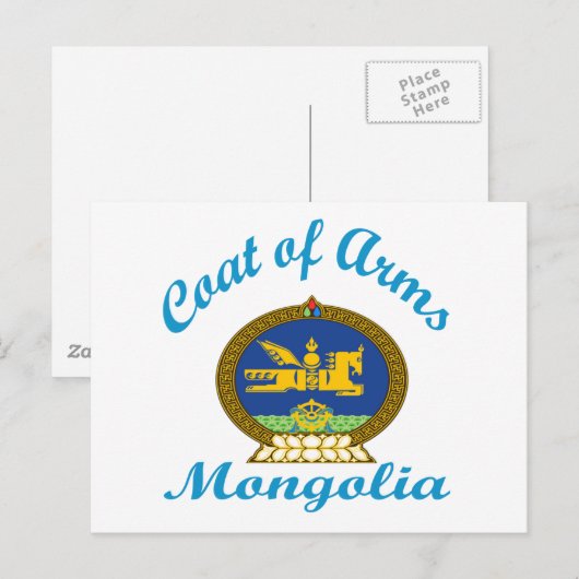 wapenschild Mongolië Briefkaart (Voorkant / Achterkant)