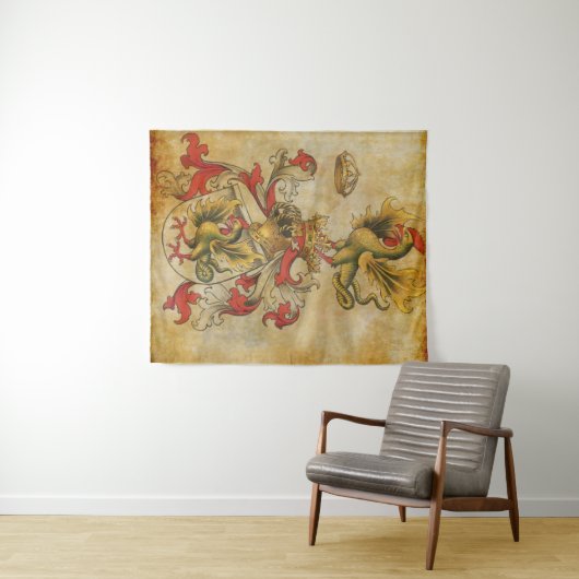 wapenschild op het perkament 5 wandkleed (In Situ (horizontaal))