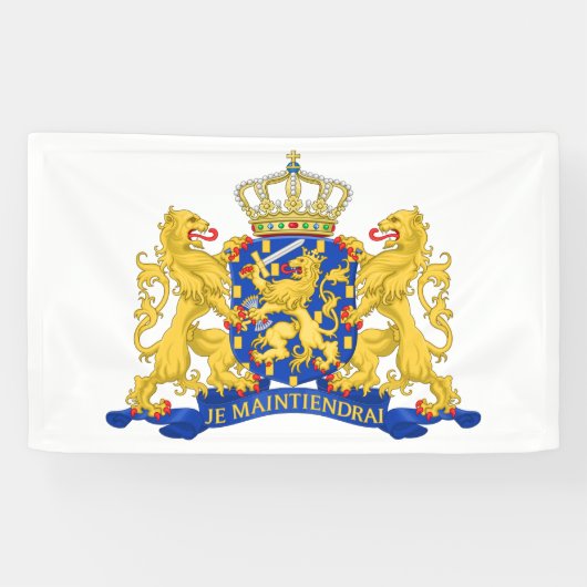 Wapenschild op Witte Bannrcnt Spandoek (Horizontaal)