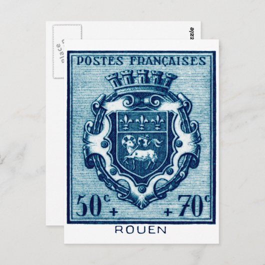  wapenschild Rouen, Frankrijk Briefkaart (Voorkant / Achterkant)