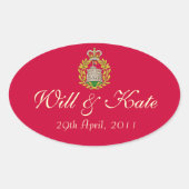 Wapenschild Royal Will & Kate Sticker (rood) (Voorkant)