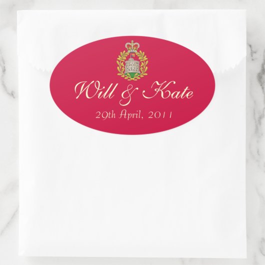 Wapenschild Royal Will & Kate Sticker (rood) (Tas)