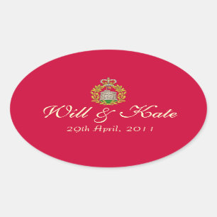 Wapenschild Royal Will & Kate Sticker (rood)