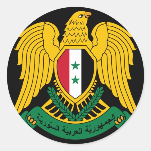 wapenschild syria ronde sticker (Voorkant)