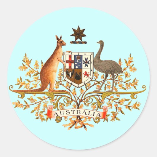 wapenschild van australië ronde sticker (Voorkant)