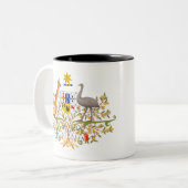 wapenschild van australië tweekleurige koffiemok (Voorkant links)