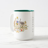 wapenschild van australië tweekleurige koffiemok (Voorkant links)