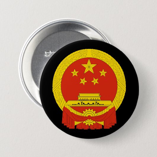 wapenschild van china ronde button 7,6 cm (Voorkant /achterkant)