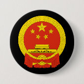 wapenschild van china ronde button 7,6 cm (Voorkant)