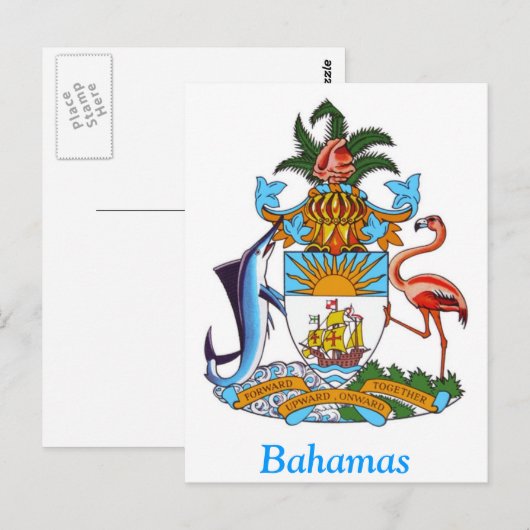 wapenschild van de Bahama's Briefkaart (Voorkant / Achterkant)