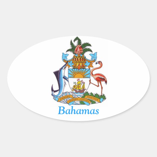 wapenschild van de Bahama's Ovale Sticker (Voorkant)