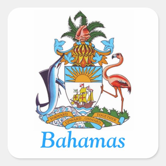 wapenschild van de Bahama's Vierkante Sticker (Voorkant)